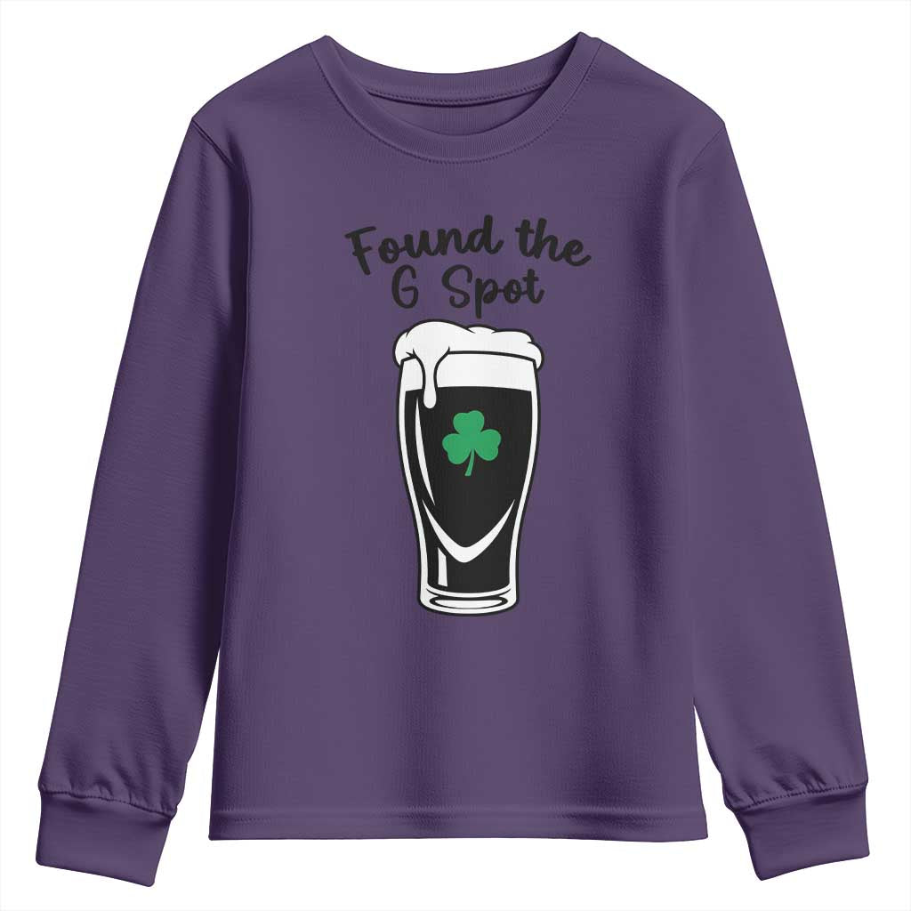 Funny St Patrick’s Day Beer Youth Sweatshirt Found The G Spot TS14 Purple Print Your Wear