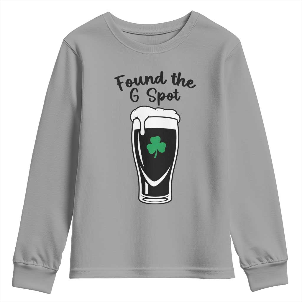 Funny St Patrick’s Day Beer Youth Sweatshirt Found The G Spot TS14 Sport Gray Print Your Wear