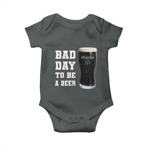 Irish Shamrock Beer Baby Onesie Bad Day To Be A Beer TS14 Dark Heather Print Your Wear
