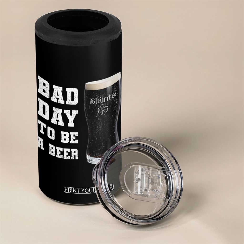 Irish Shamrock Beer 4 in 1 Can Cooler Tumbler Bad Day To Be A Beer TS14 Print Your Wear