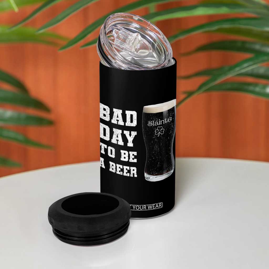 Irish Shamrock Beer 4 in 1 Can Cooler Tumbler Bad Day To Be A Beer TS14 Print Your Wear