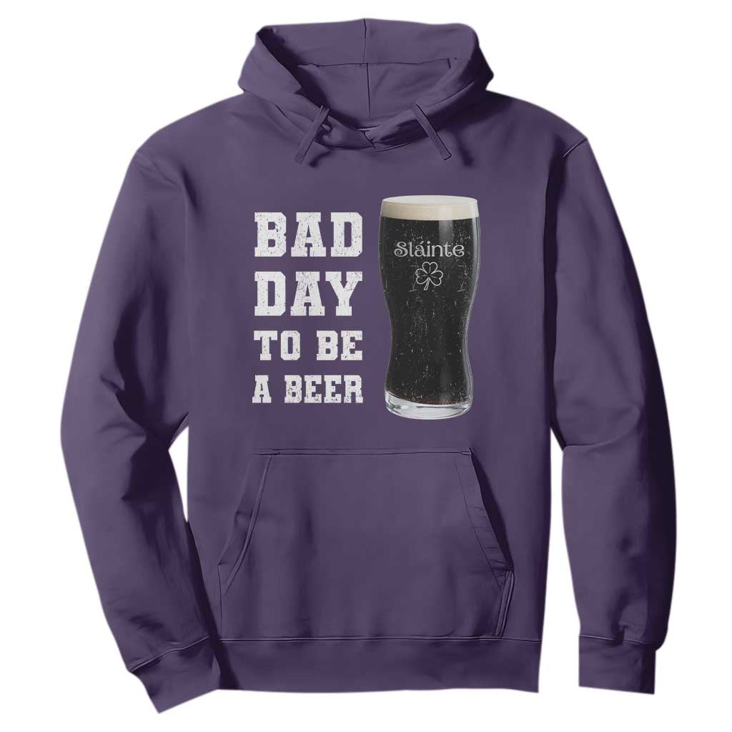 Irish Shamrock Beer Hoodie Bad Day To Be A Beer TS14 Purple Print Your Wear