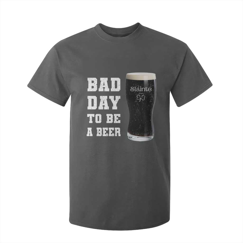 Irish Shamrock Beer T Shirt For Kid Bad Day To Be A Beer TS14 Dark Heather Print Your Wear