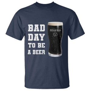 Irish Shamrock Beer T Shirt Bad Day To Be A Beer TS14 Navy Print Your Wear