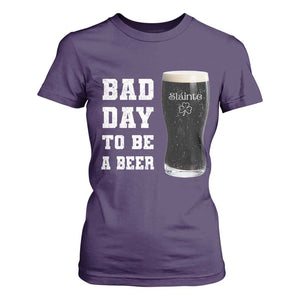 Irish Shamrock Beer T Shirt For Women Bad Day To Be A Beer TS14 Purple Print Your Wear