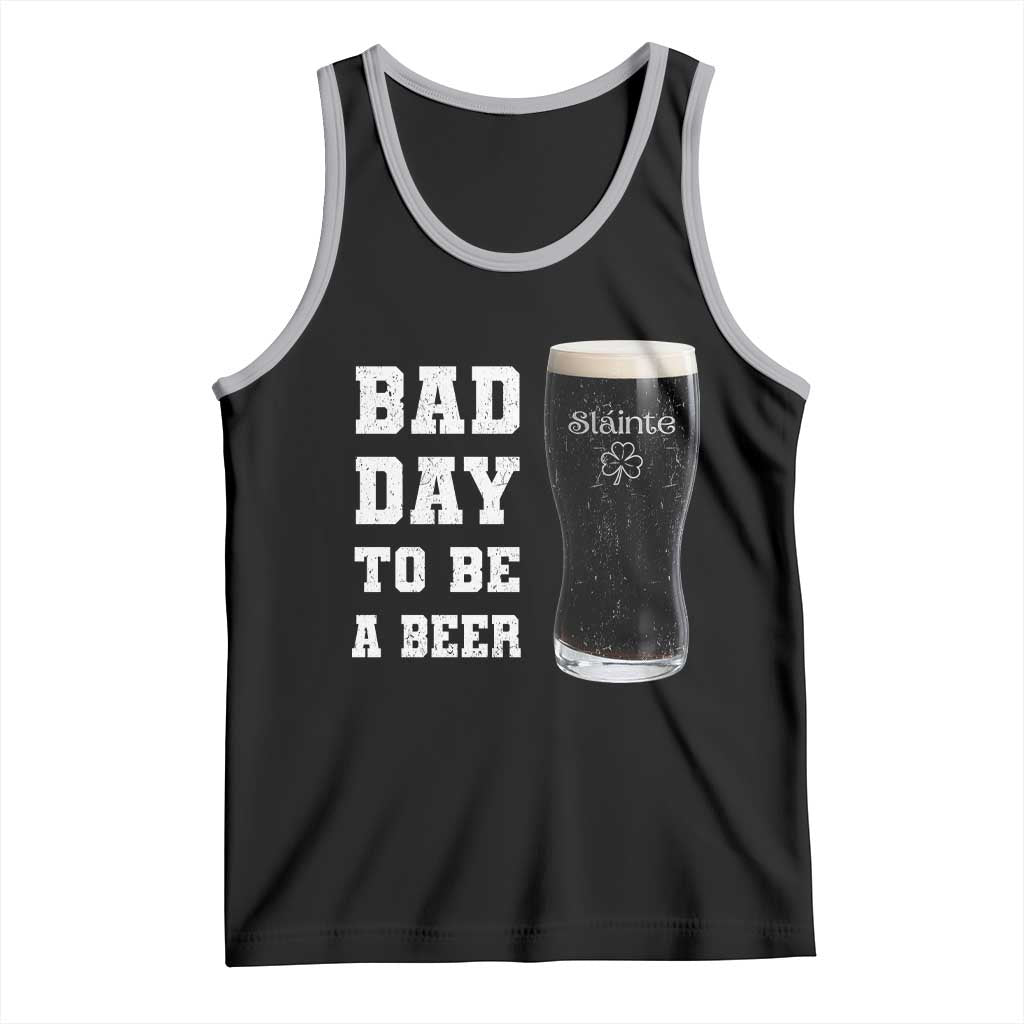 Irish Shamrock Beer Tank Top Bad Day To Be A Beer TS14 Black Athletic Heather Print Your Wear
