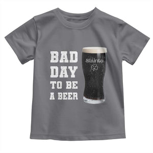 Irish Shamrock Beer Toddler T Shirt Bad Day To Be A Beer TS14 Charcoal Print Your Wear