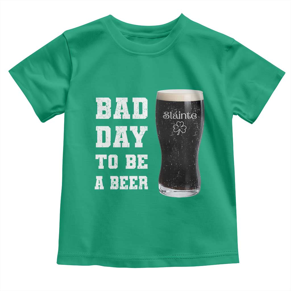 Irish Shamrock Beer Toddler T Shirt Bad Day To Be A Beer TS14 Irish Green Print Your Wear