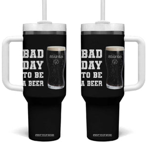 Irish Shamrock Beer Tumbler With Handle Bad Day To Be A Beer TS14 One Size: 40 oz Black Print Your Wear