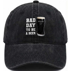 Irish Shamrock Beer Washed Cotton Baseball Cap Bad Day To Be A Beer TS14 Washed Cap Universal Fit Black Print Your Wear