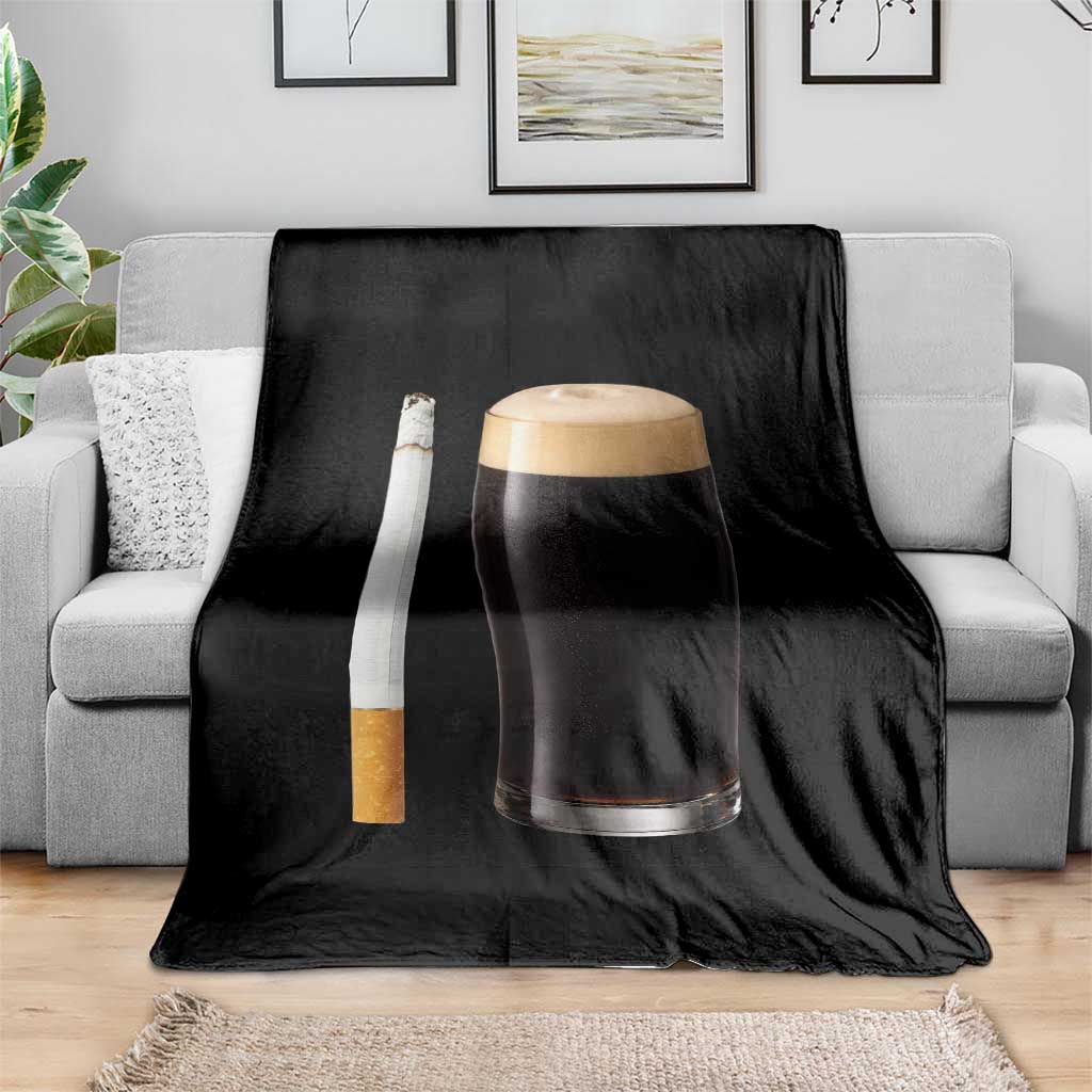 Irish Shamrock Beer Smoking Pub Drinking Humor Throw Blanket TS14 Print Your Wear