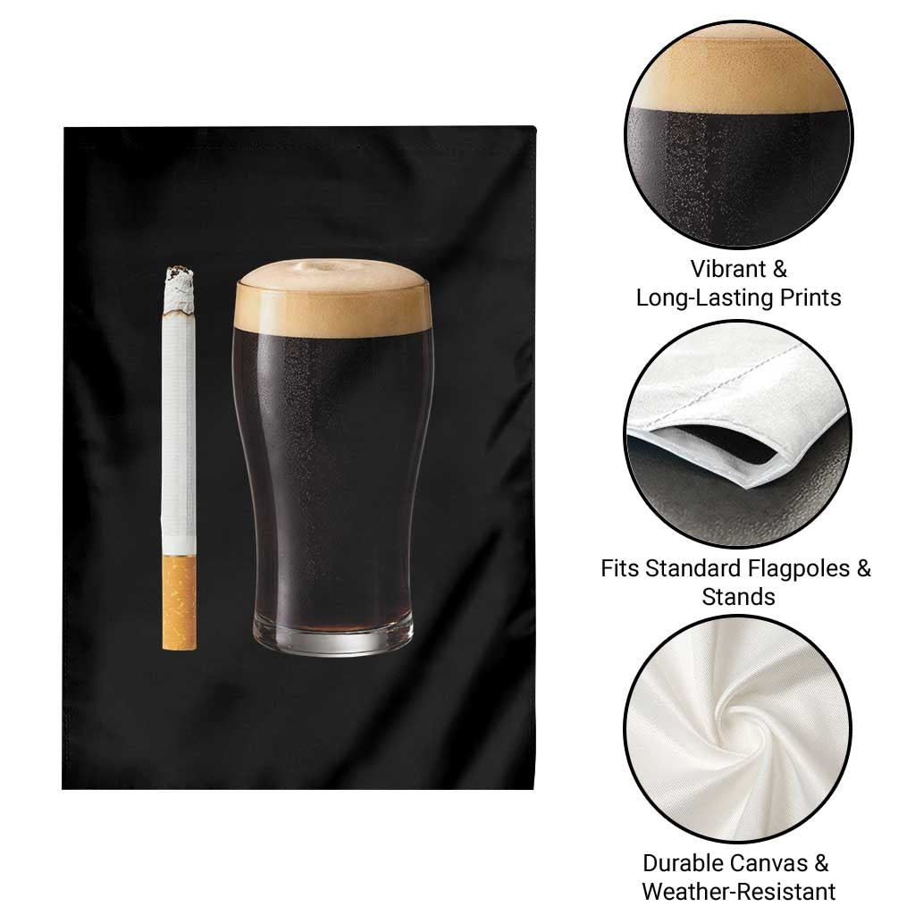 Irish Shamrock Beer Smoking Pub Drinking Humor Garden Flag TS14 Print Your Wear