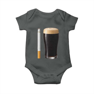 Irish Shamrock Beer Smoking Pub Drinking Humor Baby Onesie TS14 Dark Heather Print Your Wear