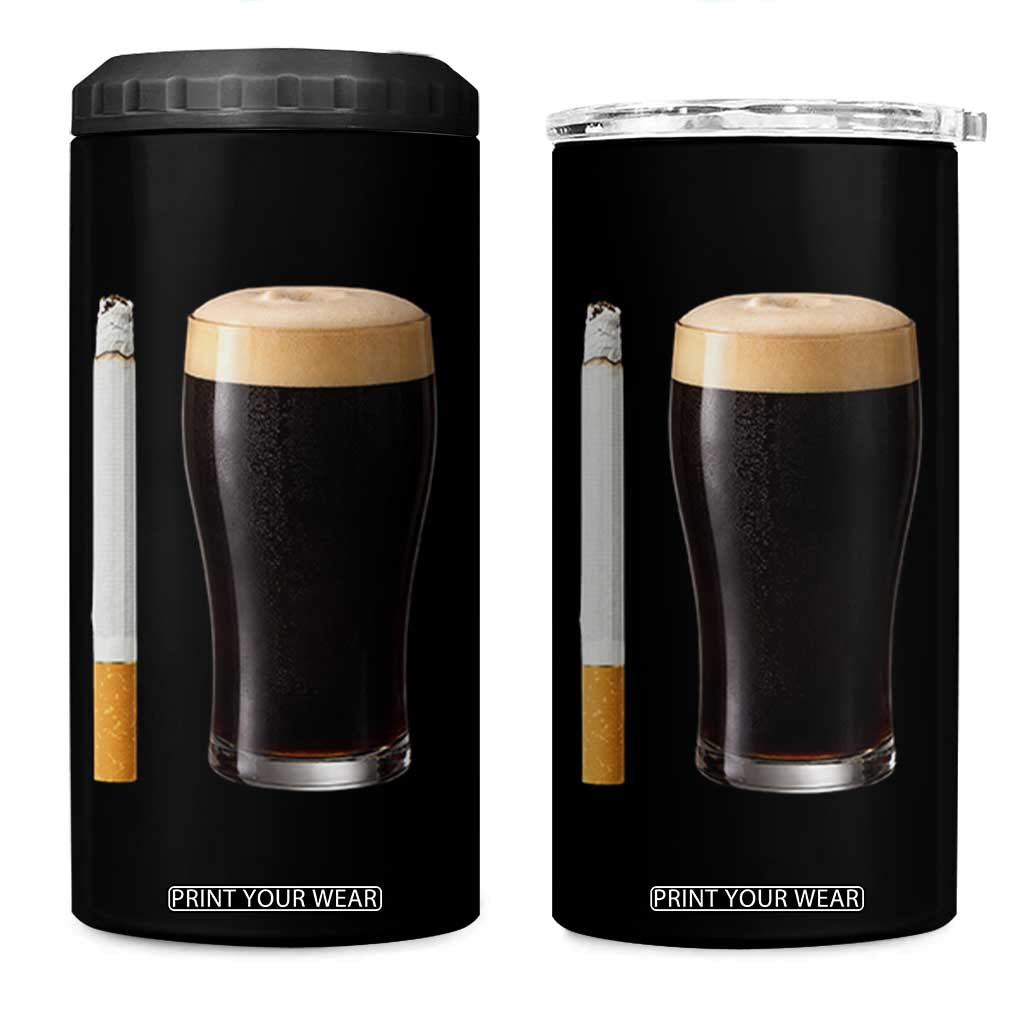 Irish Shamrock Beer Smoking Pub Drinking Humor 4 in 1 Can Cooler Tumbler TS14 One Size: 16 oz Black Print Your Wear