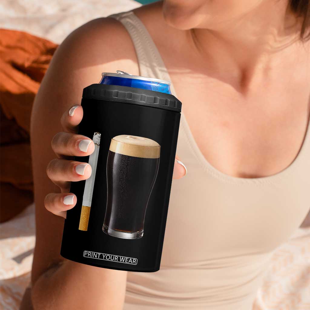 Irish Shamrock Beer Smoking Pub Drinking Humor 4 in 1 Can Cooler Tumbler TS14 Print Your Wear