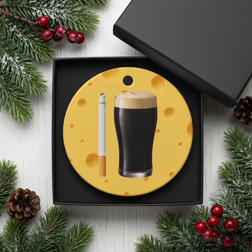 Irish Shamrock Beer Smoking Pub Drinking Humor Ceramic Ornament TS14 1pc Yellow Cheese Print Your Wear
