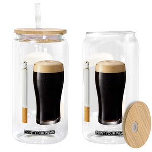 Irish Shamrock Beer Smoking Pub Drinking Humor Glass Can TS14 Print Your Wear