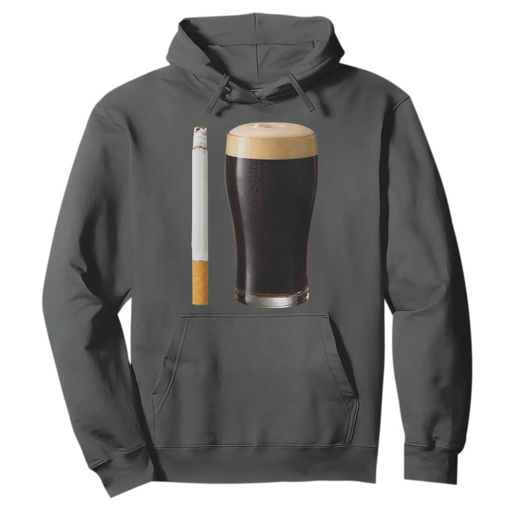 Irish Shamrock Beer Smoking Pub Drinking Humor Hoodie TS14 Dark Heather Print Your Wear
