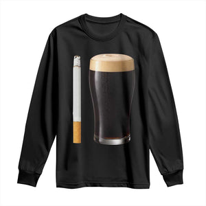 Irish Shamrock Beer Smoking Pub Drinking Humor Long Sleeve Shirt TS14 Black Print Your Wear