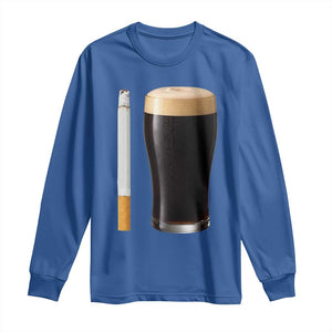 Irish Shamrock Beer Smoking Pub Drinking Humor Long Sleeve Shirt TS14 Royal Blue Print Your Wear