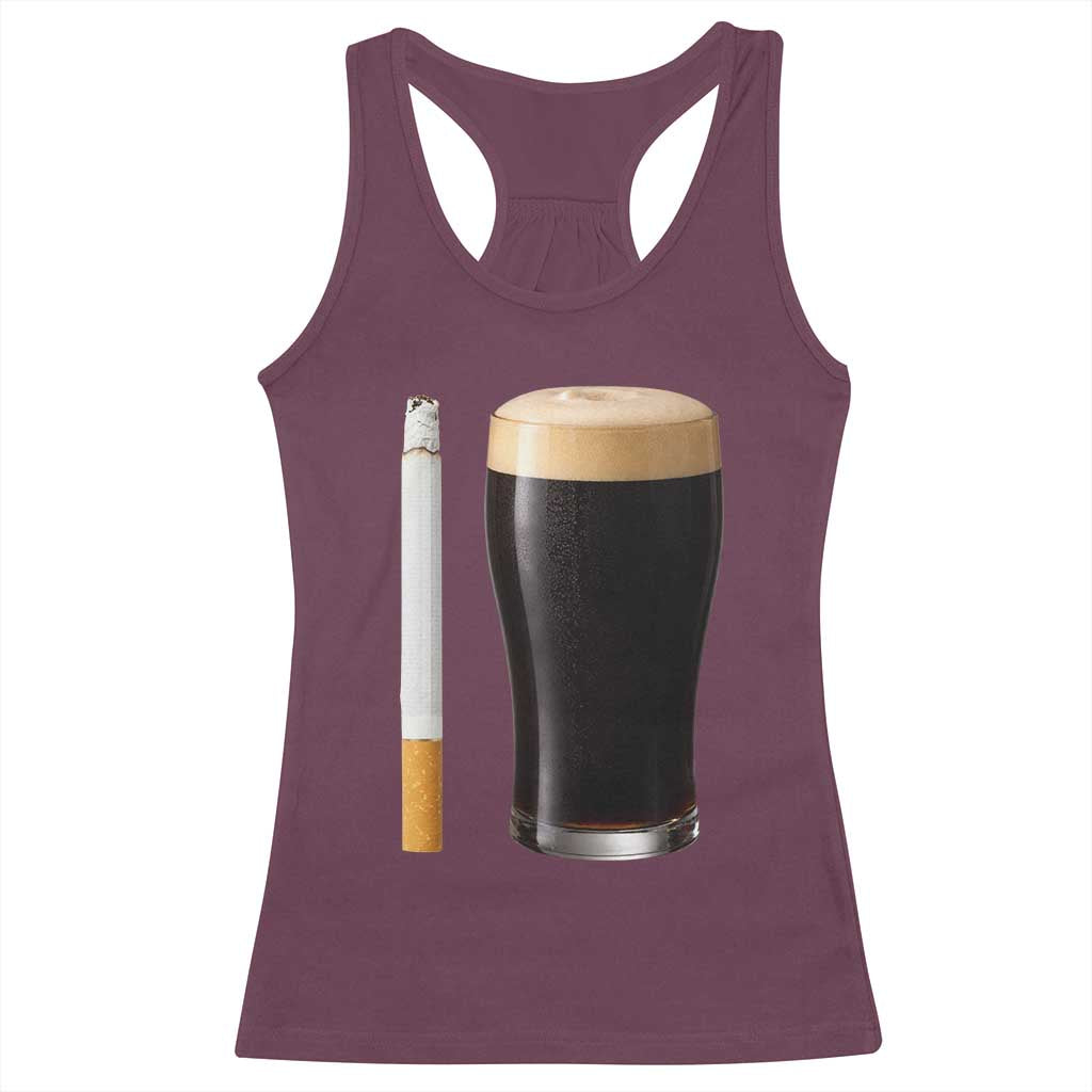 Irish Shamrock Beer Smoking Pub Drinking Humor Racerback Tank Top TS14 Maroon Print Your Wear