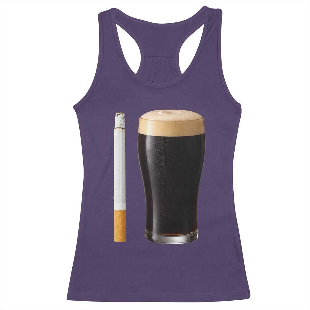 Irish Shamrock Beer Smoking Pub Drinking Humor Racerback Tank Top TS14 Purple Print Your Wear