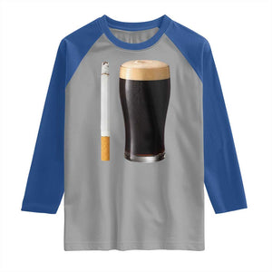 Irish Shamrock Beer Smoking Pub Drinking Humor Raglan Shirt TS14 Sport Gray Royal Print Your Wear
