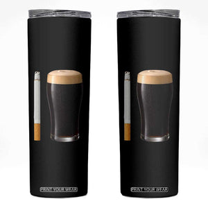 Irish Shamrock Beer Smoking Pub Drinking Humor Skinny Tumbler TS14 Black Print Your Wear