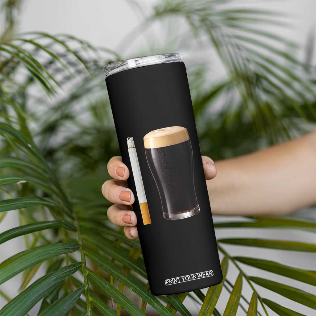 Irish Shamrock Beer Smoking Pub Drinking Humor Skinny Tumbler TS14 Print Your Wear
