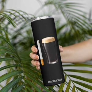 Irish Shamrock Beer Smoking Pub Drinking Humor Skinny Tumbler TS14 Print Your Wear