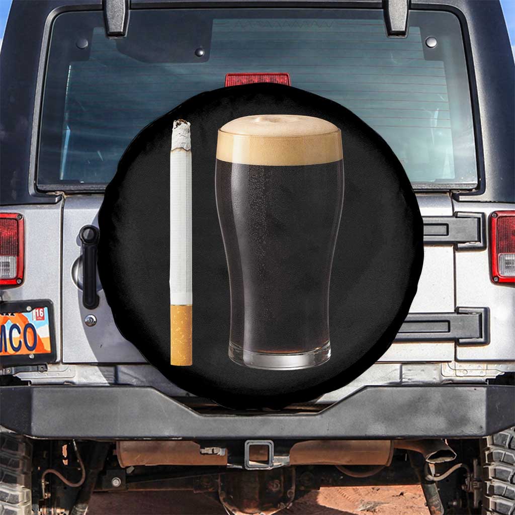Irish Shamrock Beer Smoking Pub Drinking Humor Spare Tire Cover TS14 No hole Black Print Your Wear