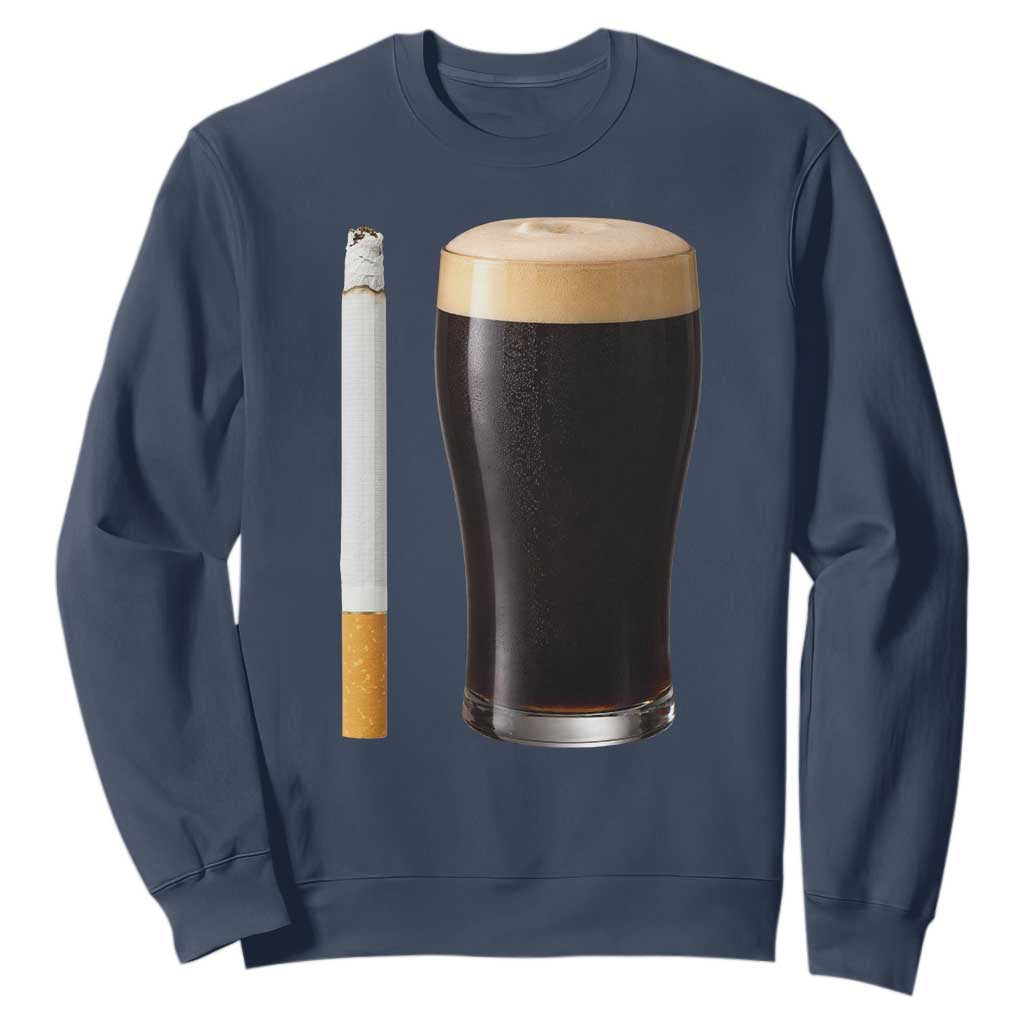 Irish Shamrock Beer Smoking Pub Drinking Humor Sweatshirt TS14 Navy Print Your Wear