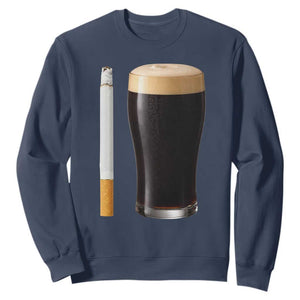 Irish Shamrock Beer Smoking Pub Drinking Humor Sweatshirt TS14 Navy Print Your Wear