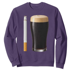 Irish Shamrock Beer Smoking Pub Drinking Humor Sweatshirt TS14 Purple Print Your Wear