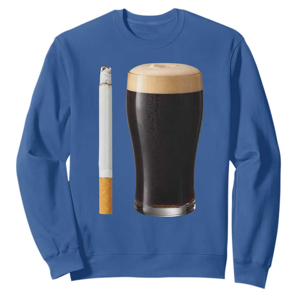 Irish Shamrock Beer Smoking Pub Drinking Humor Sweatshirt TS14 Royal Blue Print Your Wear