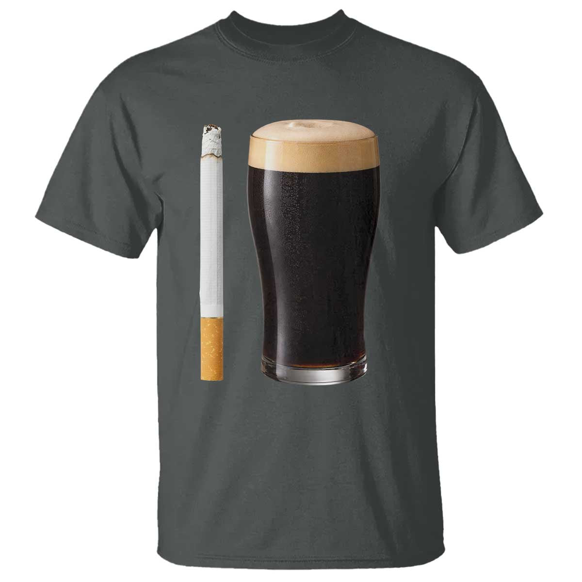 Irish Shamrock Beer Smoking Pub Drinking Humor T Shirt TS14 Dark Heather Print Your Wear