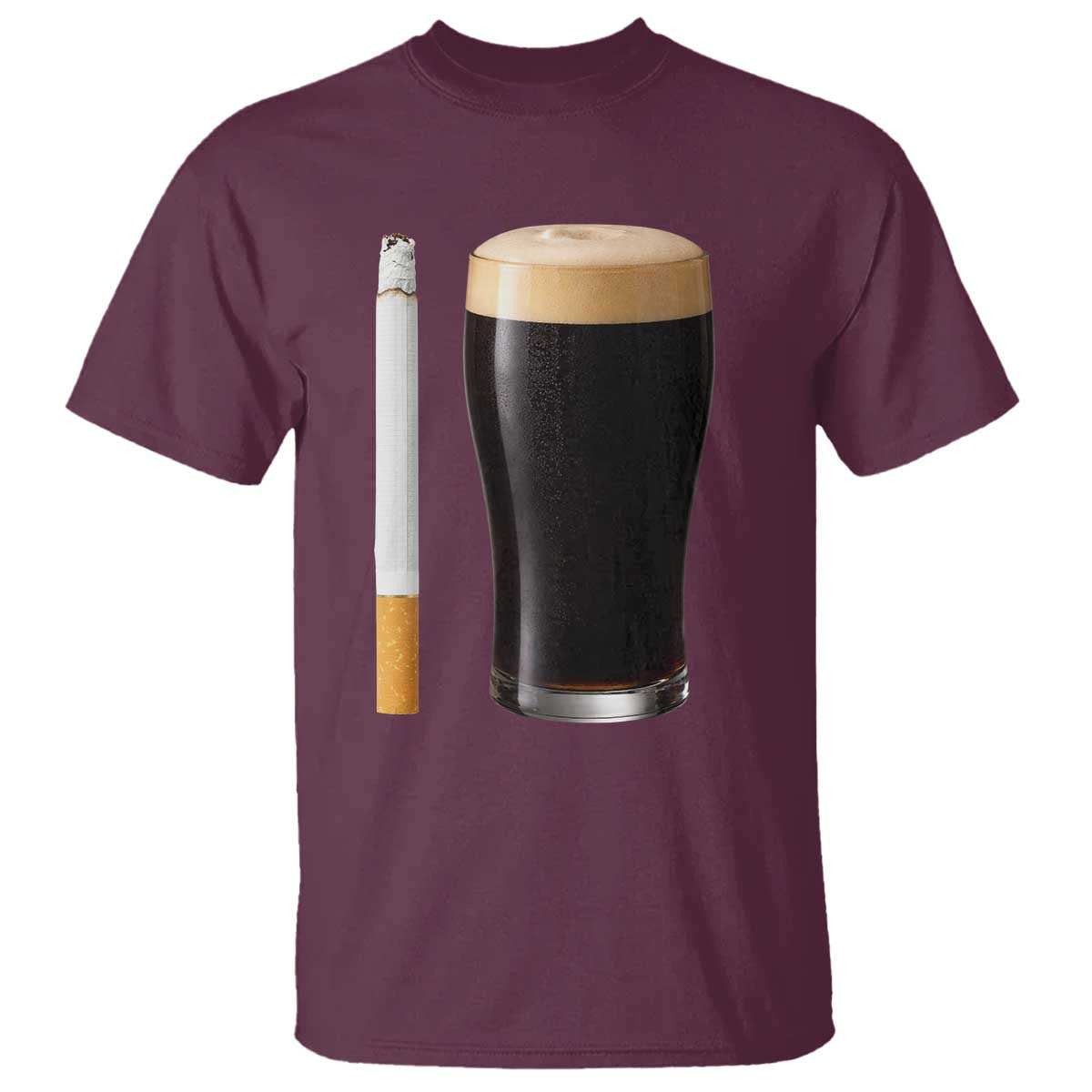 Irish Shamrock Beer Smoking Pub Drinking Humor T Shirt TS14 Maroon Print Your Wear