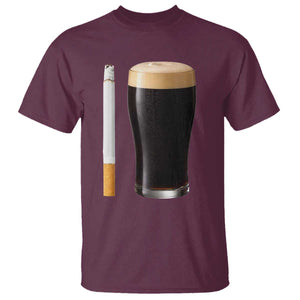 Irish Shamrock Beer Smoking Pub Drinking Humor T Shirt TS14 Maroon Print Your Wear