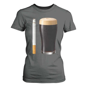 Irish Shamrock Beer Smoking Pub Drinking Humor T Shirt For Women TS14 Dark Heather Print Your Wear