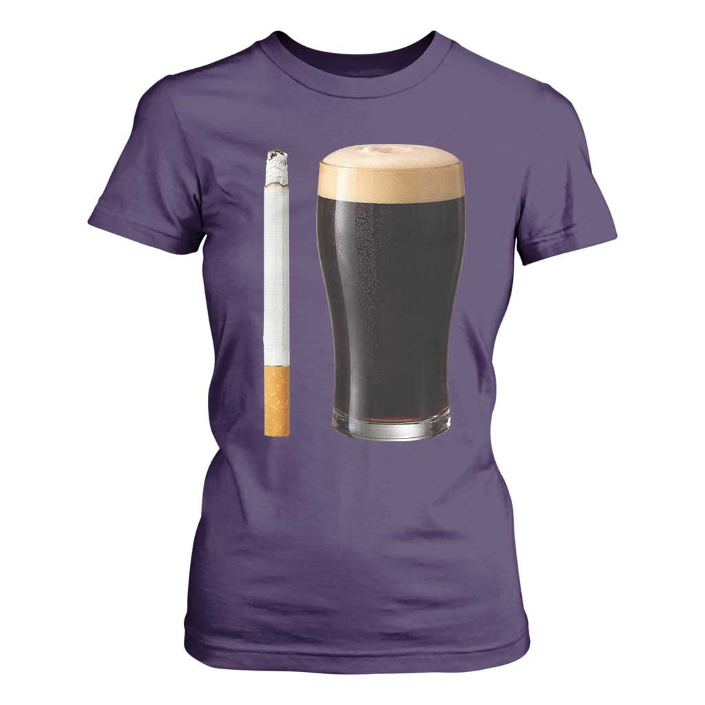 Irish Shamrock Beer Smoking Pub Drinking Humor T Shirt For Women TS14 Purple Print Your Wear