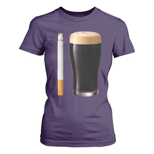 Irish Shamrock Beer Smoking Pub Drinking Humor T Shirt For Women TS14 Purple Print Your Wear