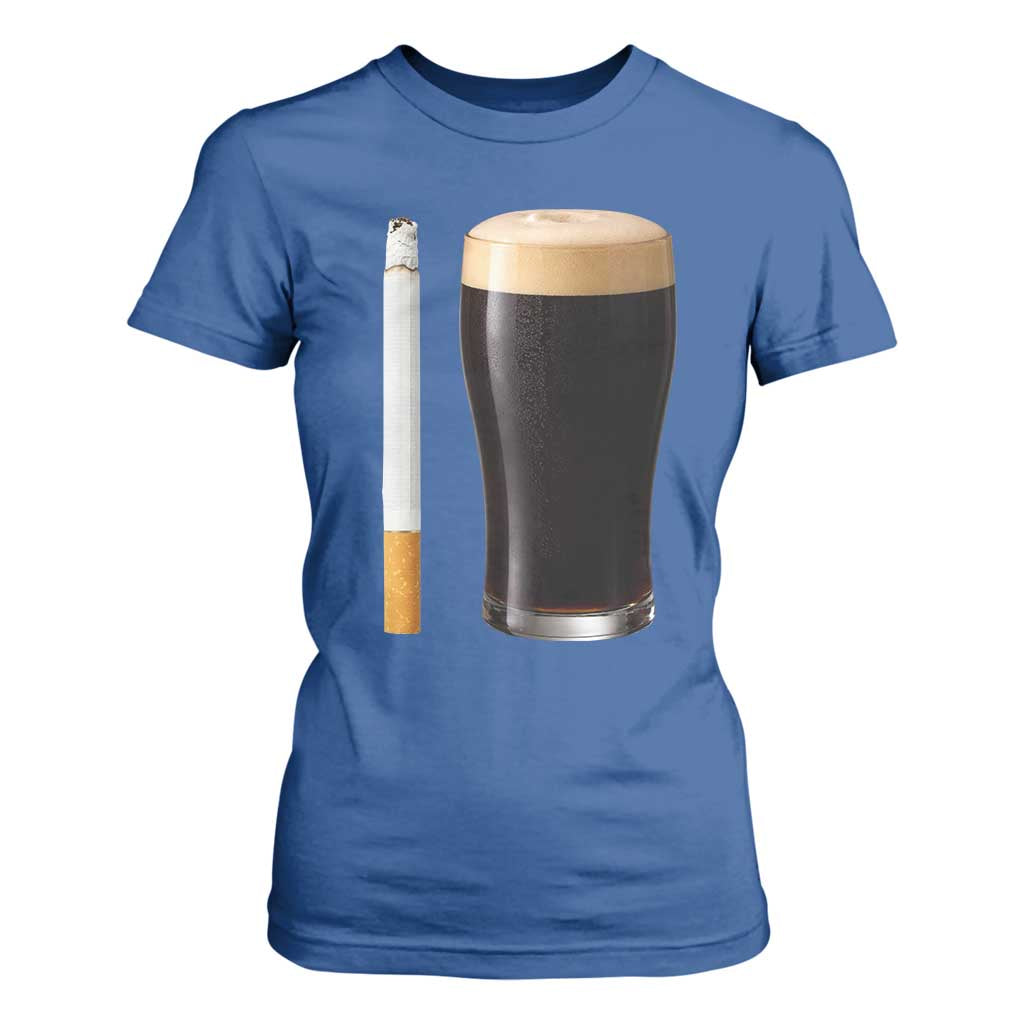 Irish Shamrock Beer Smoking Pub Drinking Humor T Shirt For Women TS14 Royal Blue Print Your Wear