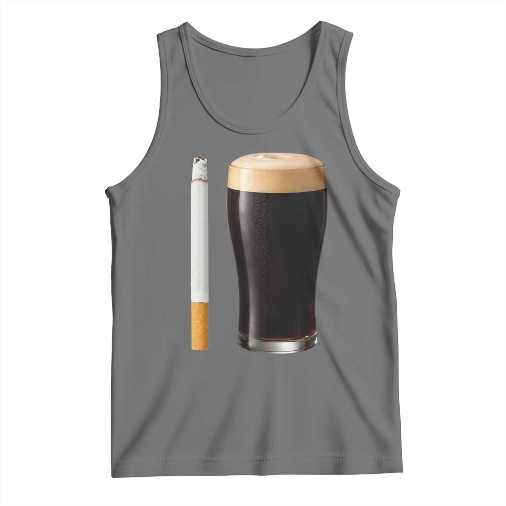 Irish Shamrock Beer Smoking Pub Drinking Humor Tank Top TS14 Black Heather Print Your Wear