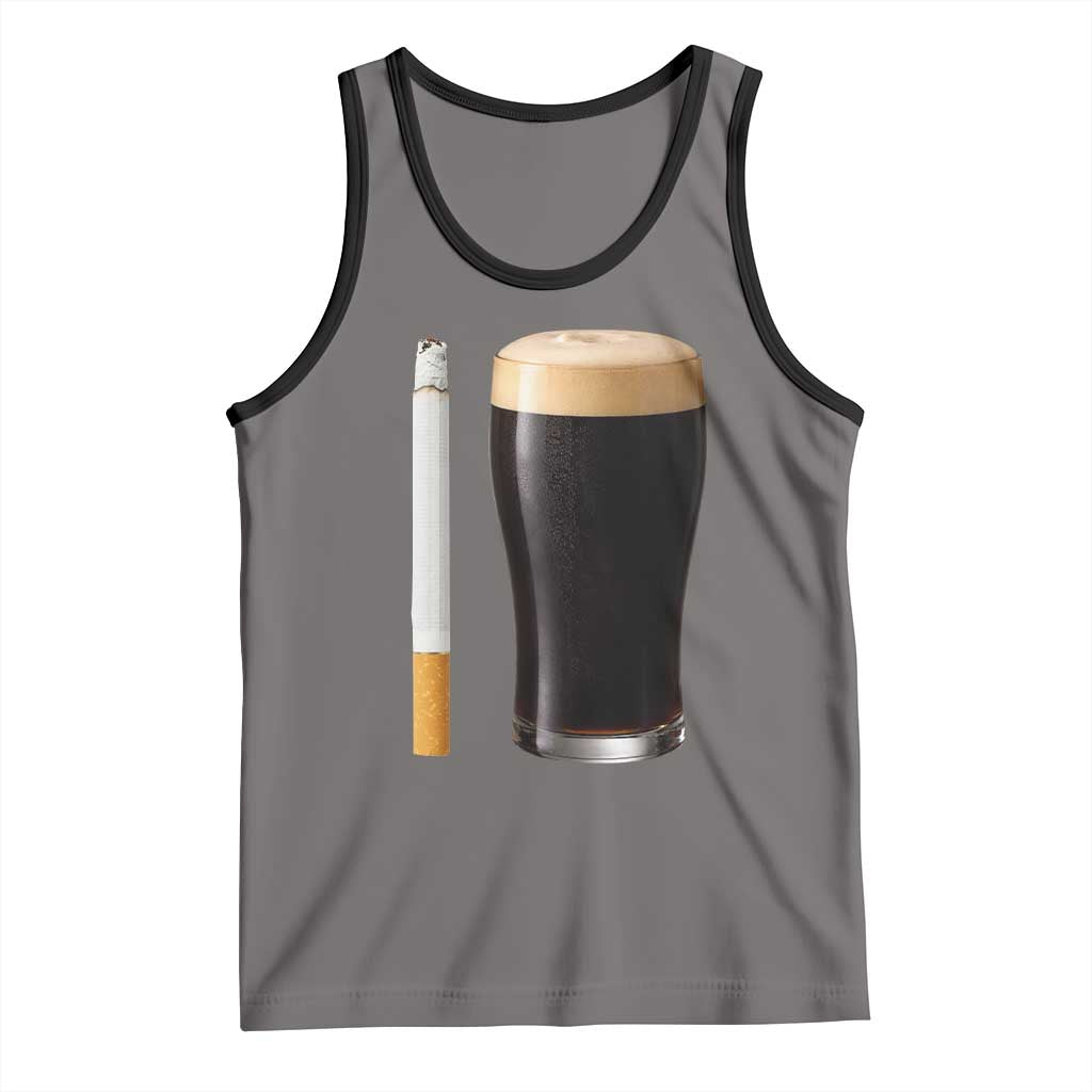 Irish Shamrock Beer Smoking Pub Drinking Humor Tank Top TS14 Deep Heather Black Print Your Wear