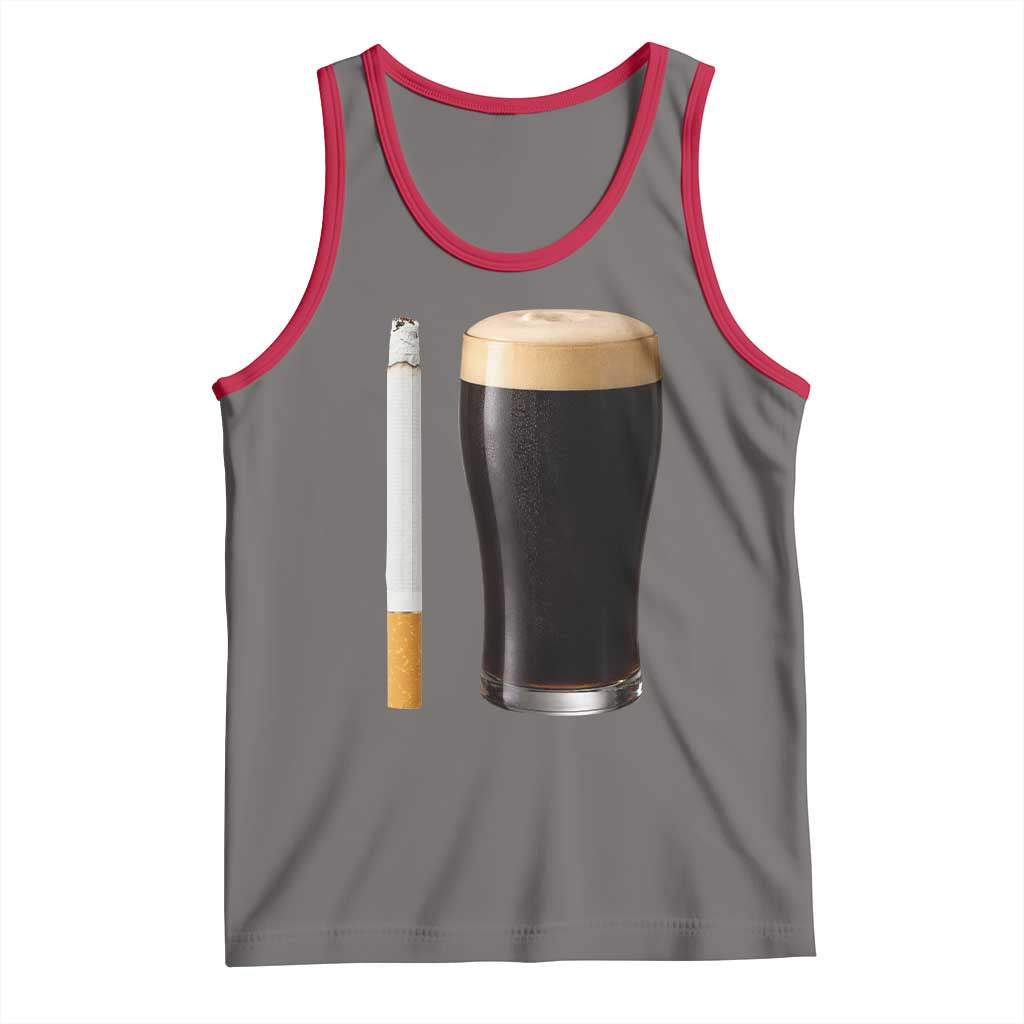 Irish Shamrock Beer Smoking Pub Drinking Humor Tank Top TS14 Deep Heather Red Print Your Wear