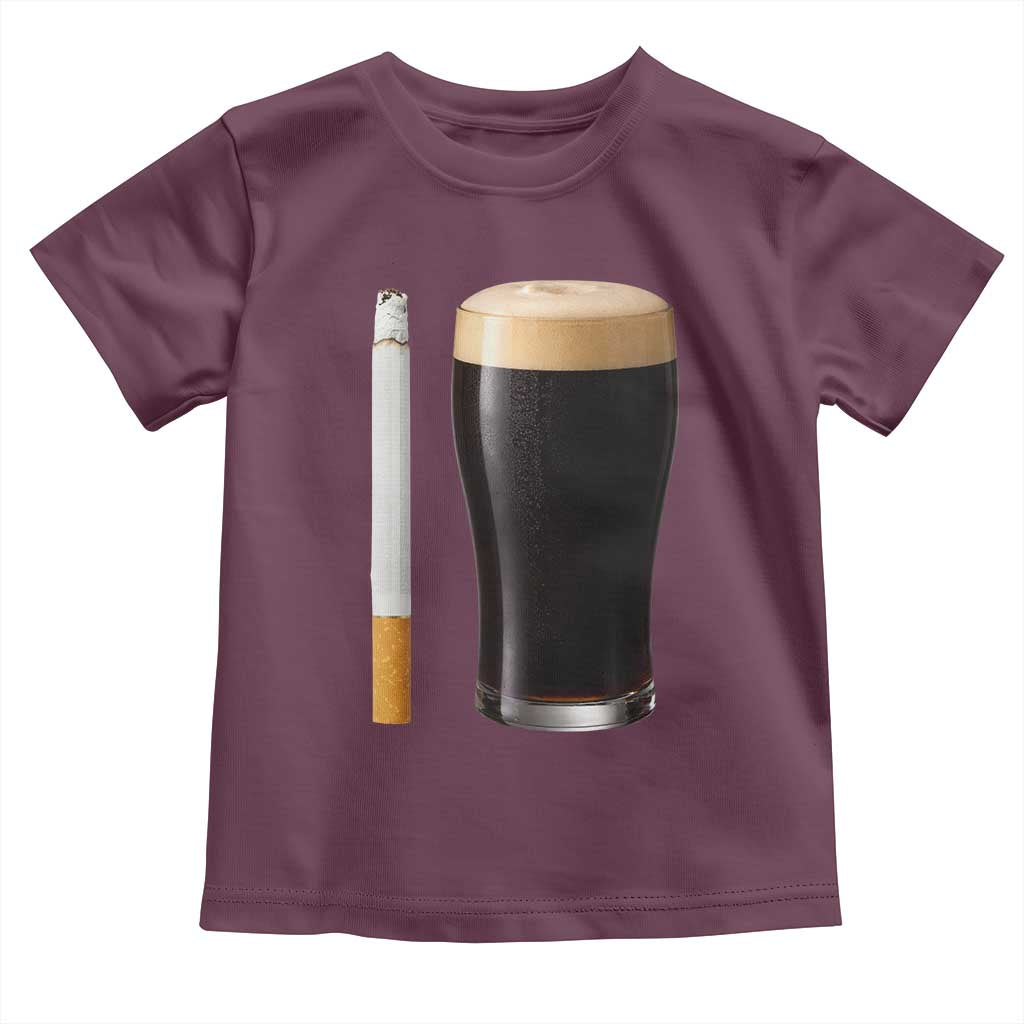 Irish Shamrock Beer Smoking Pub Drinking Humor Toddler T Shirt TS14 Maroon Print Your Wear