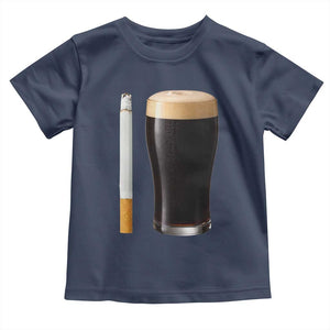Irish Shamrock Beer Smoking Pub Drinking Humor Toddler T Shirt TS14 Navy Print Your Wear
