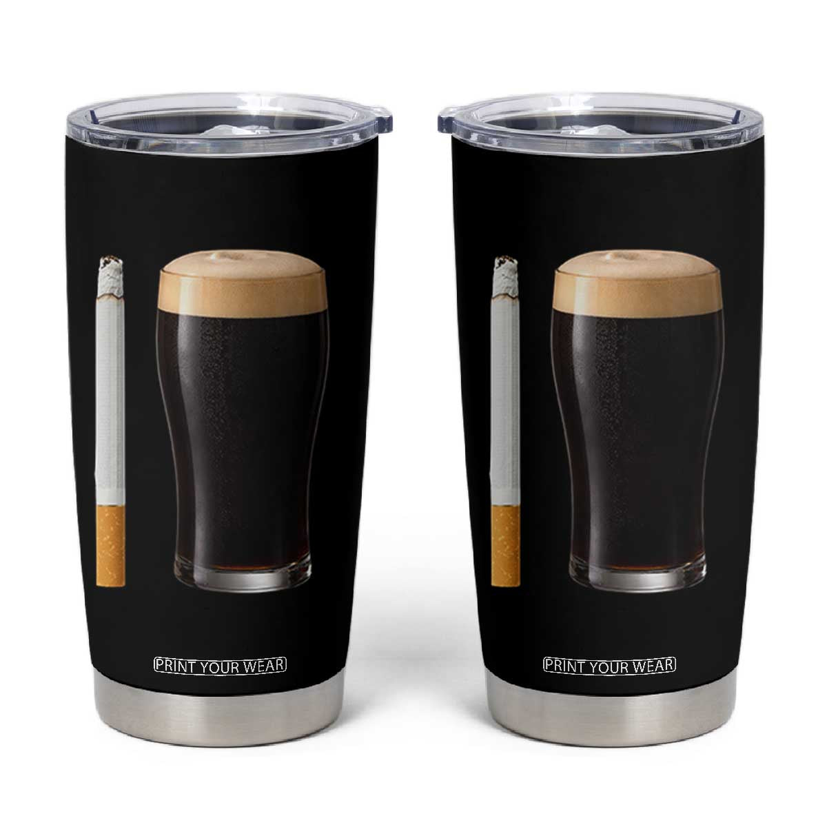 Irish Shamrock Beer Smoking Pub Drinking Humor Tumbler Cup TS14 Black Print Your Wear