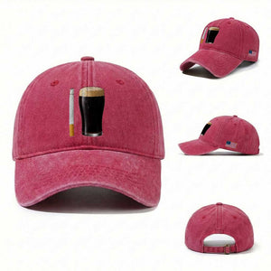 Irish Shamrock Beer Smoking Pub Drinking Humor Washed Cotton Baseball Cap TS14 Washed Cap Universal Fit Red Print Your Wear