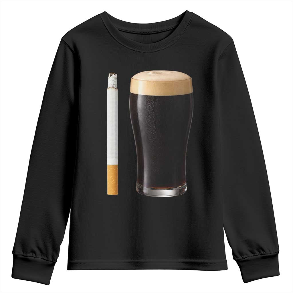 Irish Shamrock Beer Smoking Pub Drinking Humor Youth Sweatshirt TS14 Black Print Your Wear